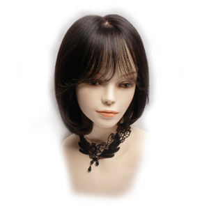 Perruque en cheveux humains respirante de 8 pouces, boucles en C, à clipser, légère, noir naturel, brun, bonnet confortable, usage quotidien - Product Image 3