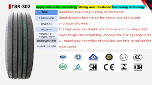 Neumáticos de camión de remolque radial HUMSUNG súper resistencia al desgaste nuevo 11R22.5 295/80R22.5 315/80R22.5 7.50R16 8R22.5 9R22.5 10R22.5 - Product Image 5