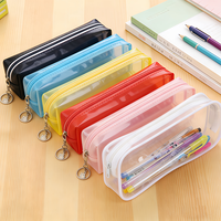Trousse à crayons de luxe personnalisée pour enfants, motif dessin animé, étui de rangement étanche en plastique transparent pour étudiants, trousse à crayons mignonne en PVC pour l'école