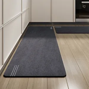 Alfombrillas absorbentes para pies impermeables a prueba de aceite de gamuza, resistentes a la suciedad, diatomita, barro de diatomeas, alfombrillas para cocina, alfombrillas para interiores