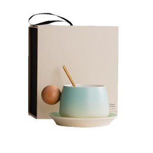 Set Regalo Aziendale di Tazze per <span class=keywords><strong>Caffè</strong></span> e Tè in Stile Cinese Moderno con Manico in Legno per Bevande Calde, Uso Domestico e in Ufficio - Product Image 4