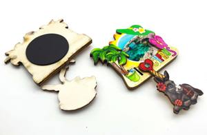 Imán de nevera turista de recuerdo de playa de Chipre de resina de madera 3D personalizado imán de nevera MDF puede agregar <span class=keywords><strong>nombre</strong></span> de ciudad de país - Product Image 3