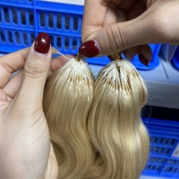 Offre Spéciale Prix de Gros Cheveux Humains Vietnamiens 100% Naturels Ondulés Couleur 613 #   Extensions de cheveux humains au crochet