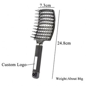 Brosse à cheveux courbée en gros pour usine, brosse démêlante en nylon à poils bouclés pour cheveux humides et secs, peigne de massage - Product Image 2