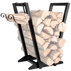 Heavy Duty Fireside Log Rack Lenha Rack Stand, V Forma Logs Titular Para Exterior Interior Lareira Metal Pilha De Armazenamento De Madeira