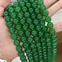 Perles rondes en agate verte naturelle pour collier, bracelet, breloques, fabrication de bijoux
