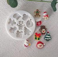 Vente en gros de moules en silicone pour Noël, outils de cuisson, cloche, wapiti, père noël, moules de décoration d'arbre de Noël