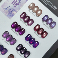 MIMAGPIE Gel UV Magnétique Effet Œil de Chat en Verre, Sans HEMA ni TPO, Collection de Vernis à Ongles Gel Effet Œil de Chat aux Gemmes Colorées