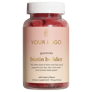Integratori di Biotina in Gommose a Marchio Privato per <span class=keywords><strong>Capelli</strong></span>, Pelle <span class=keywords><strong>e</strong></span> <span class=keywords><strong>Unghie</strong></span>, <span class=keywords><strong>Vitamine</strong></span> Antiossidanti al Gusto Ciliegia Selvatica 90G - Product Image 1