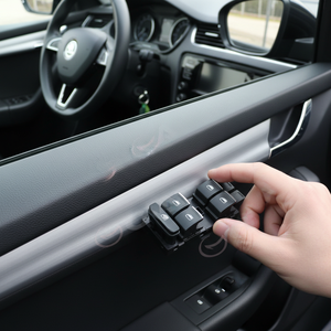 2013 Skoda Octavia Auto Four-Button Window <b>Switch</b> with <b>Chrome</b> Plated Finish 2-Year Warranty - Product Image 3