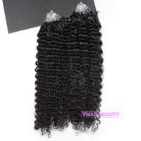 VMAE-Extensions de Cheveux Indiens Vierges Remy, Ondulés, Crépus, Lisses, Crépus, Micro Boucle, Anneau Nano Naturel, 100g