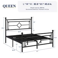 Cadre de lit en métal forgé sur mesure, style antique, en acier et fer, pour lits King Size, Queen Size, doubles et simples