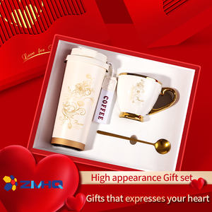 カスタマイズされたロゴヴィンテージフラワースタイルサーモスカップセラミックマグ女性ギフトレディースギフトアイテムバレンタインデーギフト - Product Image 3