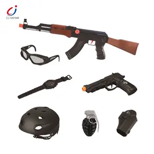 Chengji Conjunto de brinquedos para crianças, arma do exército, educação escolar, simulação de dramatização, jogo de combinação SWAT, conjunto de brinquedos para polícia