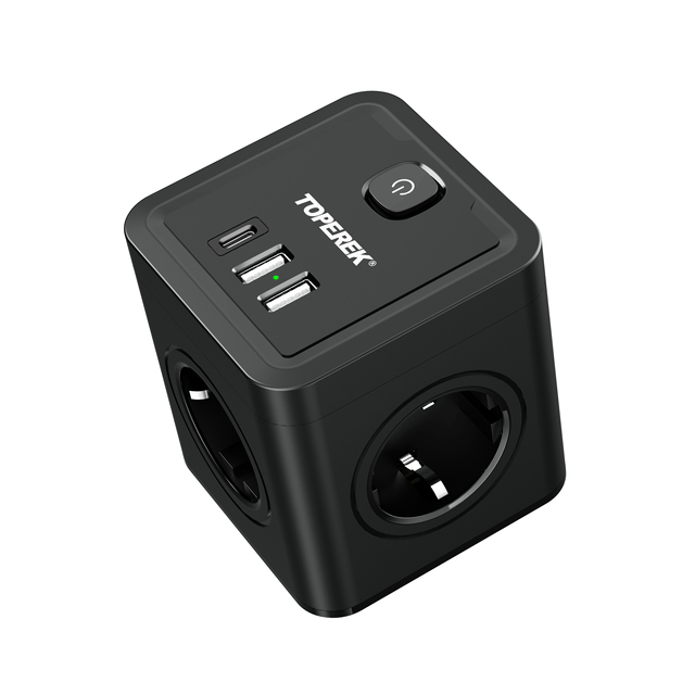Power Wall Socket Europe Plug 4 AC Outlets With Type-C PD20W Fast Charging Ports for Electrical Devices