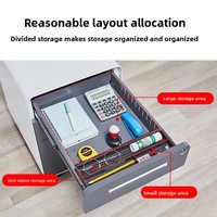 Lemari Arsip Baja Modern Minimalis Anti-Statik Tahan Api dengan Laci, Dapat Dipindah, untuk di Bawah Meja, Rumah, Kantor, Gym, Loker Penyimpanan