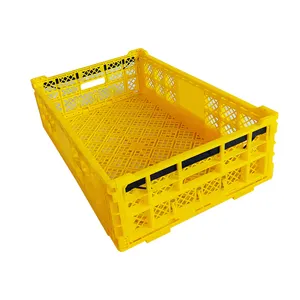 600*400*210mm custom logo foldable crate collapsible foldable crates plastic foldable chicken transport crates