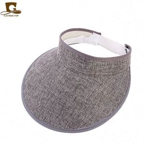 Chapeau de soleil unisexe en lin à large bord, couleur unie, pour l'été, la plage, la pêche, les fêtes, le golf et les activités de plein air, vente en gros à prix abordable - Product Image 3