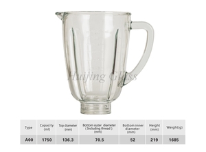 Fabricante de Peças de Reposição para Liquidificador de Boa Qualidade Fornece Todos os Tipos de Jarros de Vidro de Substituição de 1,75 Litros - Product Image 2