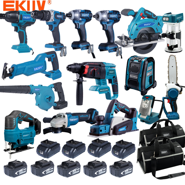 21V 13MM Quality Power Screw Drivers Wireless Battery Cordless Electric Impact Drill Portable Hardware Power Drills Tools Sets
