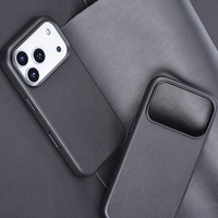 Funda Magnética de Cuero Genuino Napa de Lujo con Logotipo Personalizado y Protección Total para iPhone 18 17 16 15 14 13 Pro Pro Max
