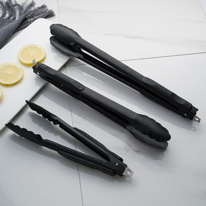 Pinces à nourriture noires antiadhésives pour le marché européen, pour barbecue et buffet - Product Image 3