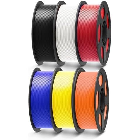 6*1kg Pla Black White Red Blue Yellow Orange