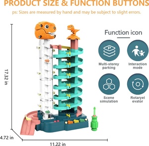 Jouet d'aventure en voiture de dinosaure Parking de <span class=keywords><strong>garage</strong></span> en plastique à plusieurs niveaux avec route de montagne Super jouet de fente de parking - Product Image 2