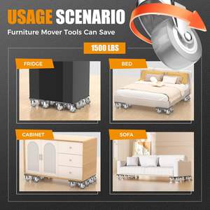 Muebles Dolly <span class=keywords><strong>Mover</strong></span> 2000LB Carga Rodillo de acero al carbono con ruedas de 360 ° Deslizador antideslizante y elevador Muebles móviles, sofá, <span class=keywords><strong>piano</strong></span>, - Product Image 6