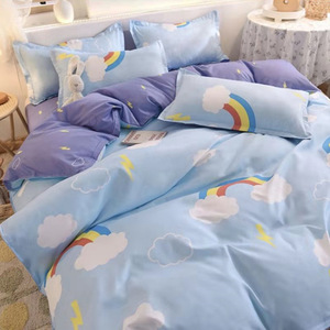 Bán Buôn 4-Trong-1 Tấm Ga Giường Đặt Nữ Hoàng Kích Thước In 100% Polyester Sợi Nhỏ 4Pcs Giường Phẳng Tấm Bộ Đồ Giường Bộ - Product Image 6