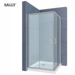 सैली बाथरूम कोने कैबिनेट 34 "x 34" फिसलने दरवाजा शॉवर ब्रश Nickle फंसाया संलग्नक बौछार