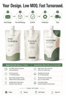 Pochette Doypack à bec verseur pour fond de teint liquide, rechargeable, personnalisée, barrière anti-fuite, anti-UV, finition mate