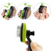 Brosse à Poils d'Animaux Auto-Nettoyante pour Chiens et Chats, Outil de Toilettage Poils Lisses, Meilleure Vente
