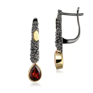 Boucles d'oreilles grenat Antique en argent Sterling 925, bijou avec serrure anglaise, vente en gros, nouvelle collection