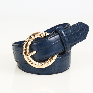 Cintos Casuais Elegantes e Confortáveis de Couro PU com Fivela Redonda de Liga para Mulheres, Acessório de Moda Popular por Atacado - Product Image 2