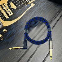 Câble de guitare 5M, câble d'instrument, câble de basse, cordon de guitare Câble audio incurvé droit de 6.35mm pour divers instruments de musique