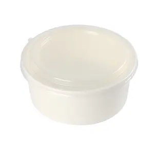 Bol en papier jetable de qualité alimentaire <span class=keywords><strong>avec</strong></span> couvercle blanc pour salade, pâtes et bol <span class=keywords><strong>Poke</strong></span> - Product Image 4