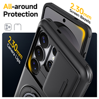 Étui de téléphone robuste antichoc avec porte-cartes, support rotatif et cache-caméra coulissant pour Samsung Galaxy S26 S25 Ultra A37 A57