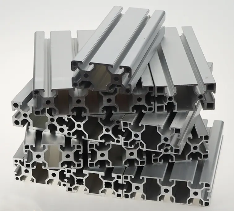 Perfis de alumínio do oem 40x80, perfis em estoques anodizados, prata, cnc, perfil industrial perfeito da extrusão do alumínio