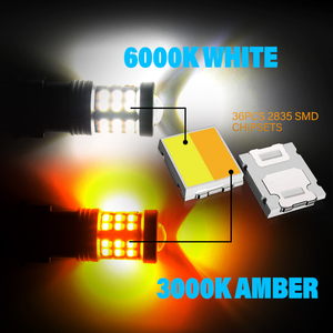 G-View <strong>Dual</strong> <strong>Color</strong> 1157 BAY15D P21/5W <strong>LED</strong> <strong>Bulb</strong> White/Red Amber <strong>Switchback</strong> Lamp Car DRL Turn Signal Light 2835 36SMD - Product Image 6
