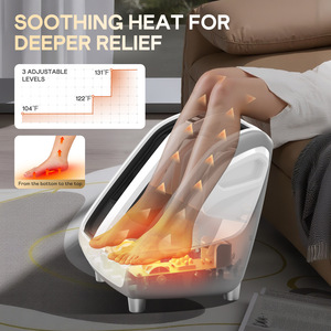 Foot Massager Leg And Foot Full Coverage Vibration Massage <b>Plug</b> <b>In</b> Grayish White Button Control - Product Image 4