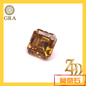 Champagne Moissanite Asscher Cut Loose Stone GRA Certified for Jewelry Making - Product Image 3