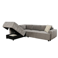 Canapé-lit en tissu de conception européenne, deux places, en forme de L, avec rangement pliable, pour usage hôtelier, durable et écologique