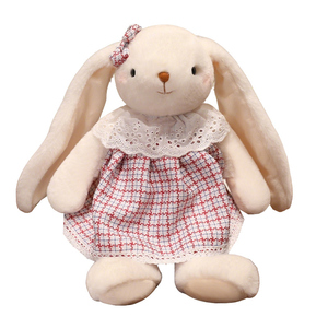 Nuovo Arrivo: <span class=keywords><strong>Coniglio</strong></span> di Peluche con Orecchie Lunghe e Gonna Floreale, Regalo di Pasqua per Bambine, Morbido Giocattolo Coniglietto con Orecchie Lunghe - Product Image 1