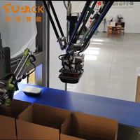 Robot Paralelo Delta de 4 Ejes con Pinza de Agarre, Caja de Engranajes PLC, Acero Inoxidable, Carga Útil de 3/5/10/16 kg, Motor Colaborativo de 25 Beats/Min