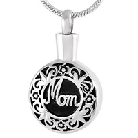 Colgante de Joyería de Cremación para Mamá, Hecho a Mano, Moderno, Redondo, Seguro, Duradero, Impermeable, de Acero Inoxidable Plateado, para Unisex