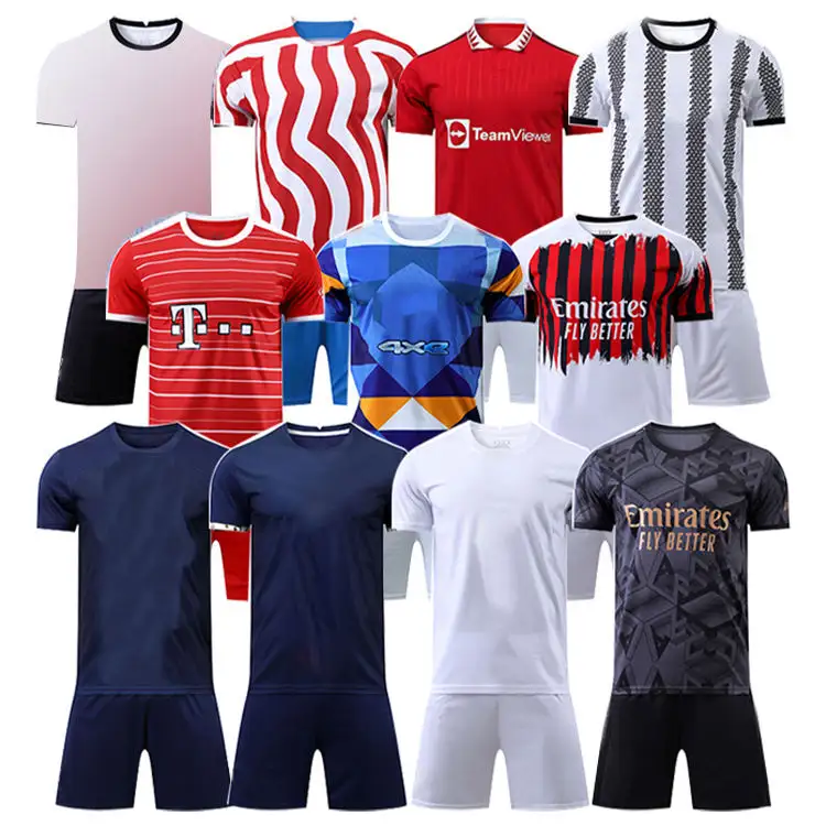 Setelan Jersey sepak bola anak cepat kering musim baru kustom baju sepak bola pria seragam sublimasi Set Jersey sepak bola Retro