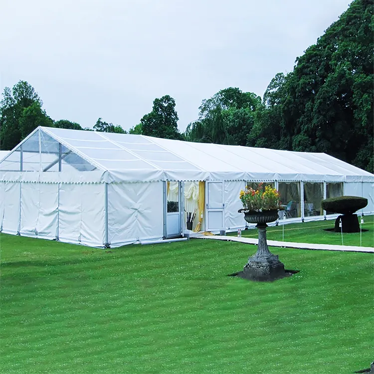 Tenda pesta pernikahan tugas berat luar ruangan tenda pernikahan untuk 50 150 500 orang Dinding kaca aluminium tenda pernikahan dijual