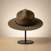 NL161 Chapeau de Sergent en Laine Unisexe pour Adulte, Casquette de Scout avec Cordon Coupe-Vent