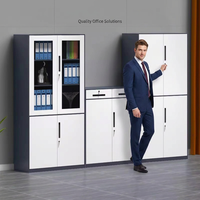 Armoire de classement modulaire mobile moderne minimaliste, rangement de documents de bureau, porte en verre ignifuge, construction en acier, serrure, usage commercial